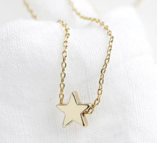 Star Bead Necklace in Gold