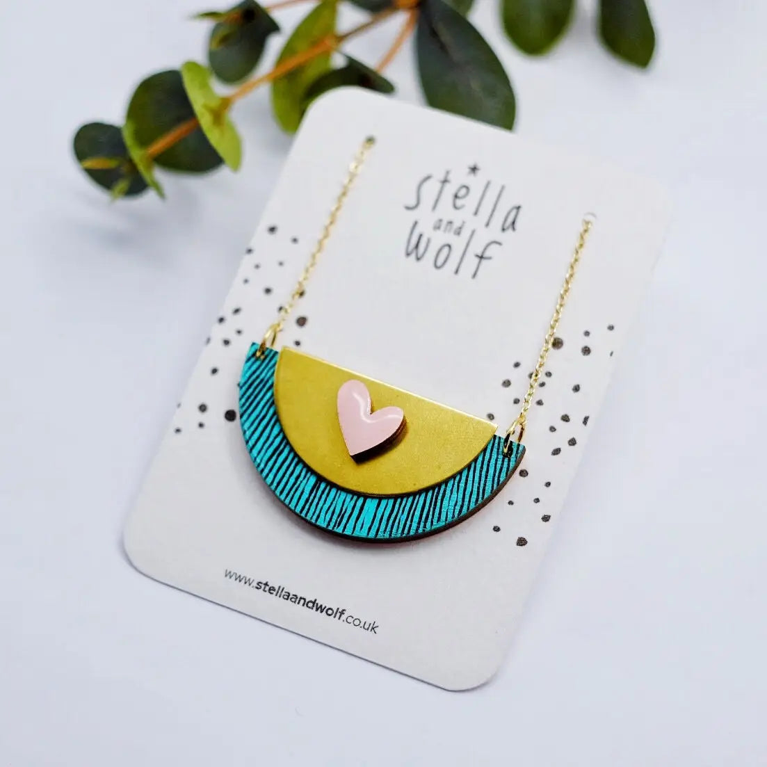 Art Deco Wooden Bib Style Pendant Necklace