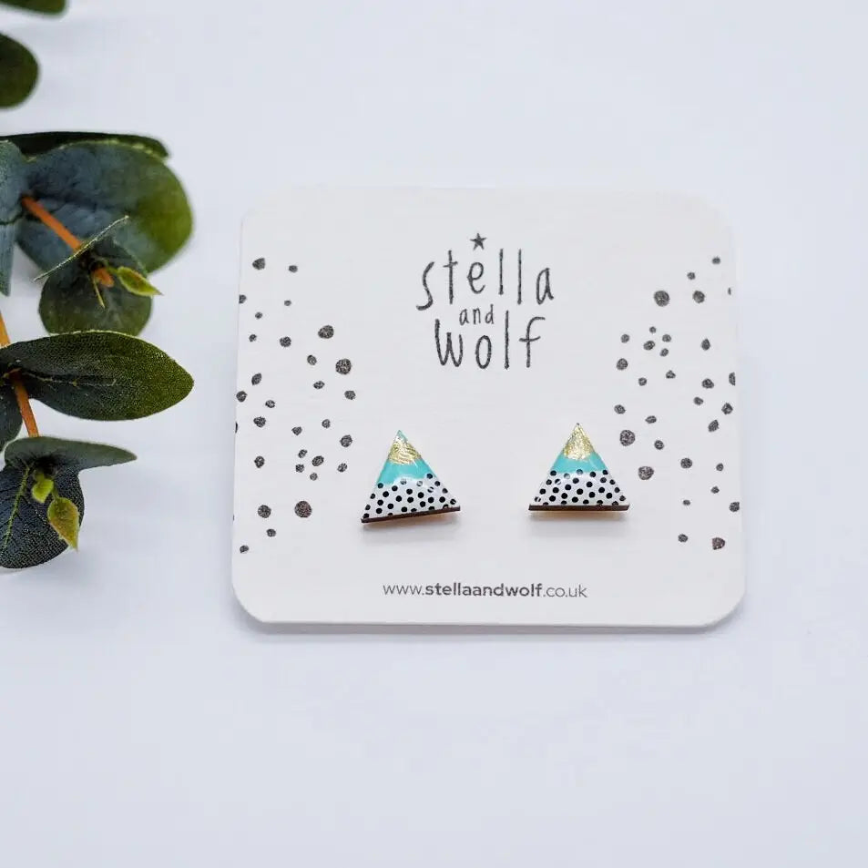 Turquoise Triangle Earrings