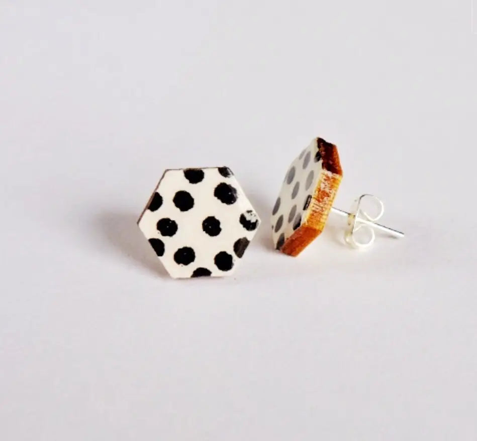 Polka Dot Geometric Earrings