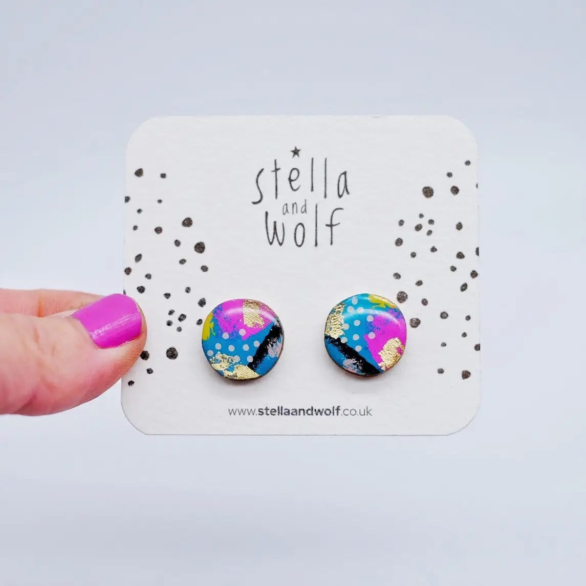 Colourful Abstract Wooden Earrings
